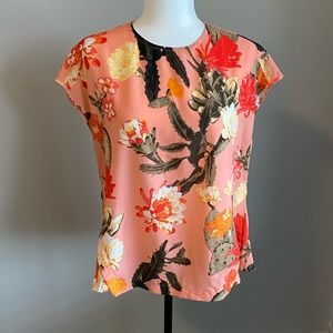 Lord & Taylor Pleated Floral Blouse